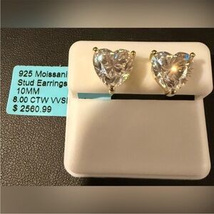 Sterling Silver Hear-Shaped Stud Earrings